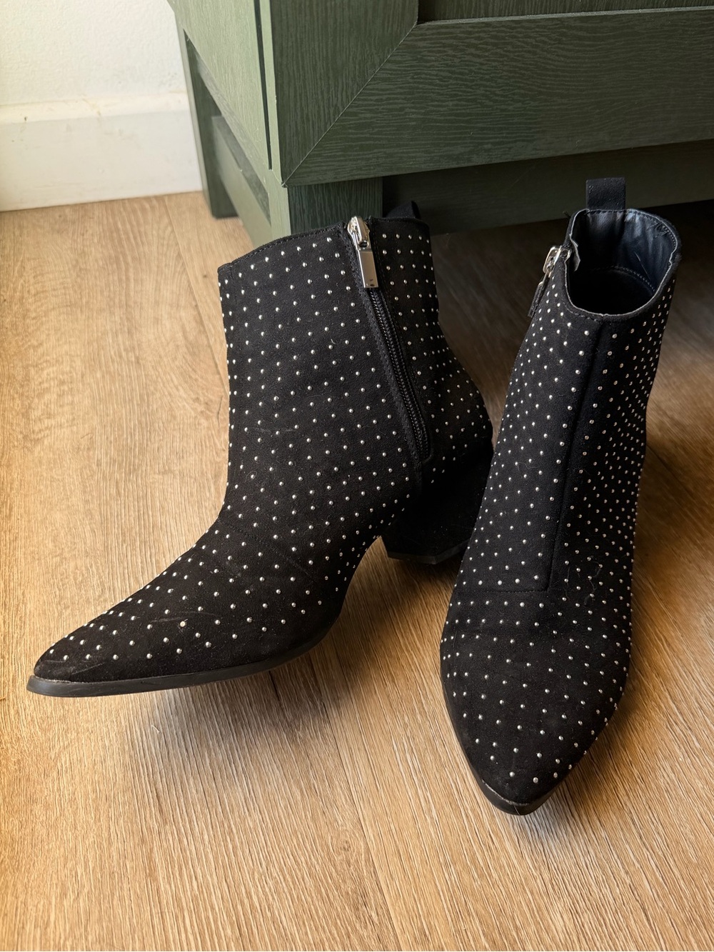 Black Pointed Toe Studded Ankle Booties A New Day Target